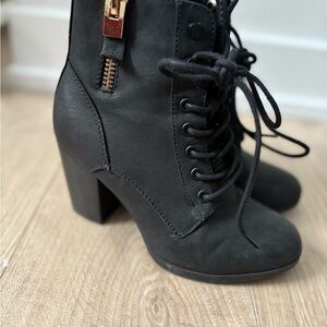 Black Lace-Up Ankle Boots size 6